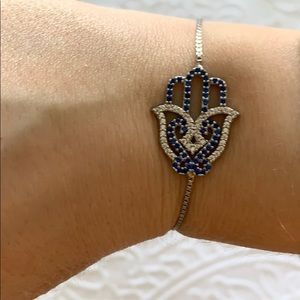 Sterling silver hamsa bracelet